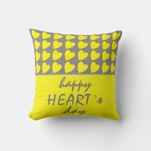 Lycklig Heart's Day Gult Heart Valentine's Day Kudde