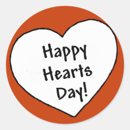 Lycklig Hearts Day - Sticker Runt Klistermärke