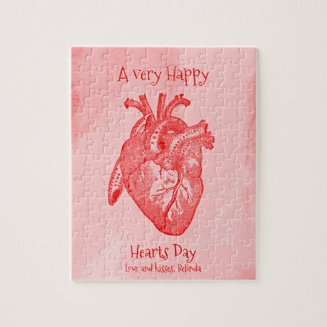Lycklig Hearts Day Valentine Pussel (Vertikal)
