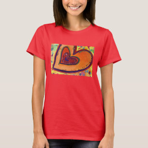 Lycklig Hearts Painting Kärlek-teckning T-Shirt
