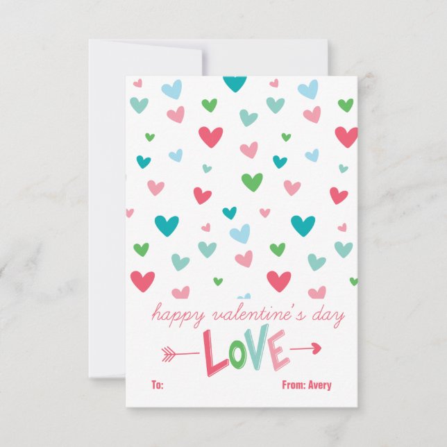 Lycklig Hearts Personlig Valentine (Framsida)