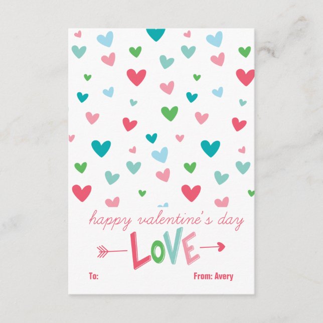 Lycklig Hearts Personlig Valentine (Framsida)