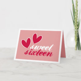 Lycklig Hearts Sweet sixteen Birthday Tack Kort