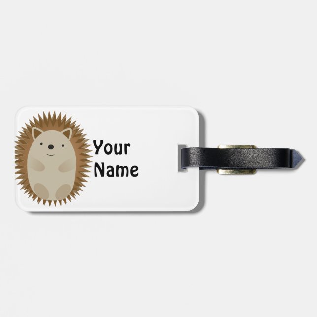 Lycklig Hedgehog Bagagebricka (Baksida Vågrät)