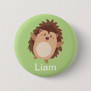 Lycklig Hedgehog Doodle Knapp