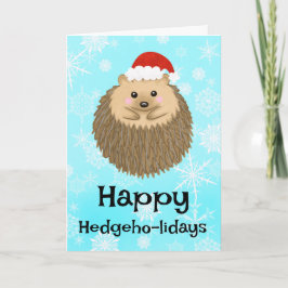 Lycklig Hedgehog Helgdagars Cute Funny jul Helgkort