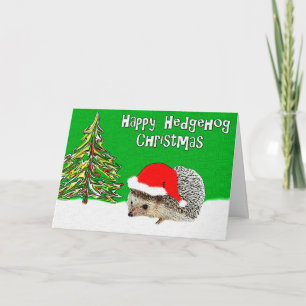 Lycklig Hedgehog julhälsningskort Helgkort