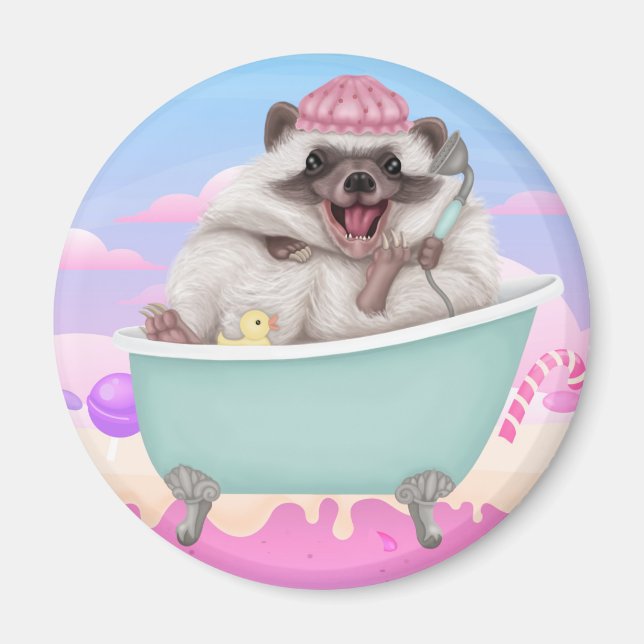 Lycklig Hedgehog Magnet (Framsidan)