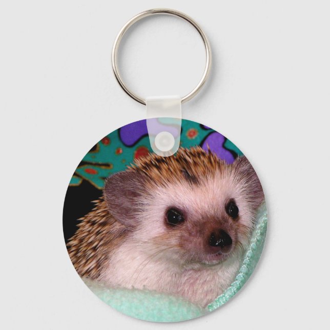 Lycklig Hedgehog Nyckelring (Framsida)