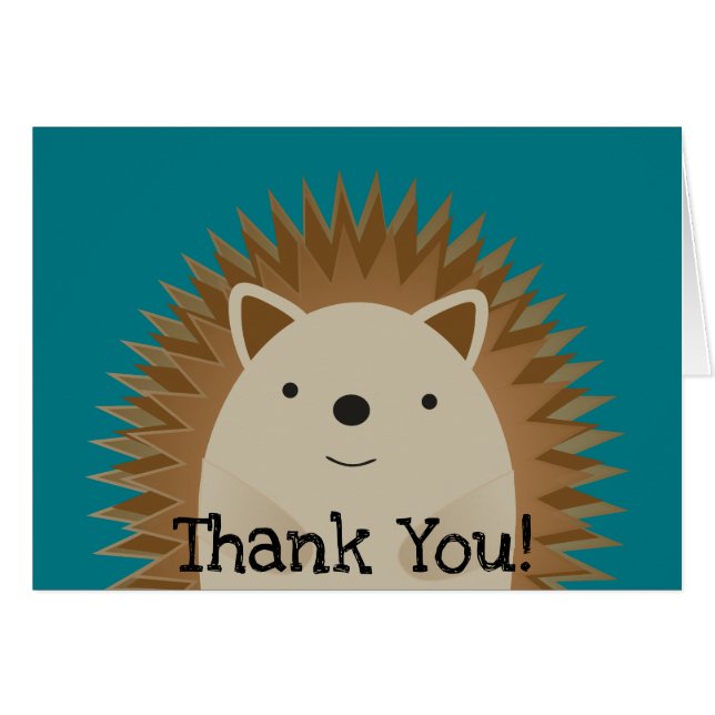 Lycklig Hedgehog OBS Kort (Framsidan Horizontal)