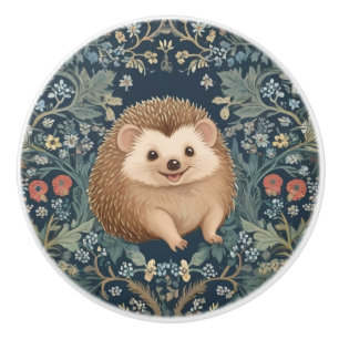 Lycklig Hedgehog William Morris stil Höger Blommig Knopp