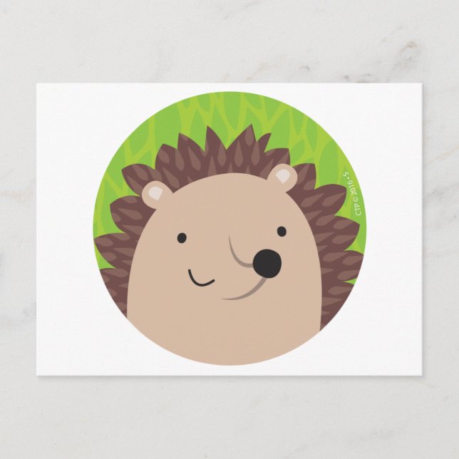 Lycklig Hedgehog - Woodland Friends Vykort (Framsida)
