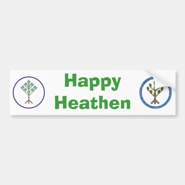 Lycklig hednisk bildekal - med den Heathenry (Framsidan)
