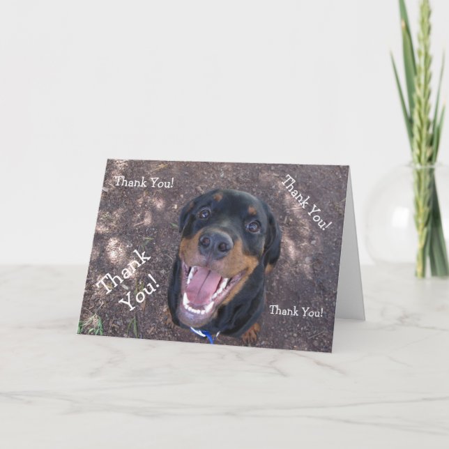 Lycklig Heidi Rottweiler Tack Greeting Card Kort (Framsida)