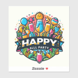 Lycklig hela Party Klistermärken