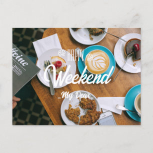 Lycklig helg, min käre vän vykort