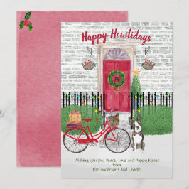 Lycklig Helgdag Boston Terrier Door Bike jul