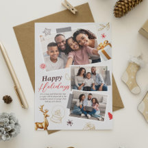 Lycklig Helgdag-familjen tre fotosamlingskort