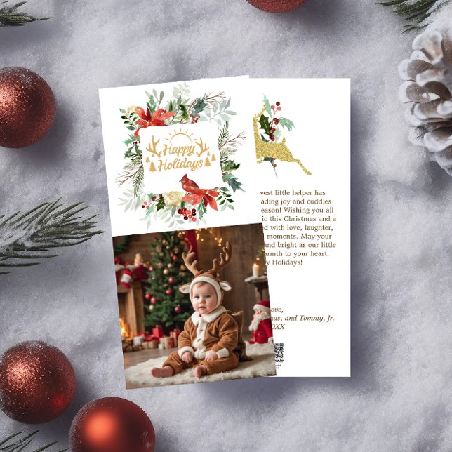 Lycklig Helgdag fotojul i Hälsning Julkort (Skapare uppladdad)