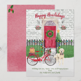 Lycklig Helgdag Goldendoodle Bicycle Red Door
