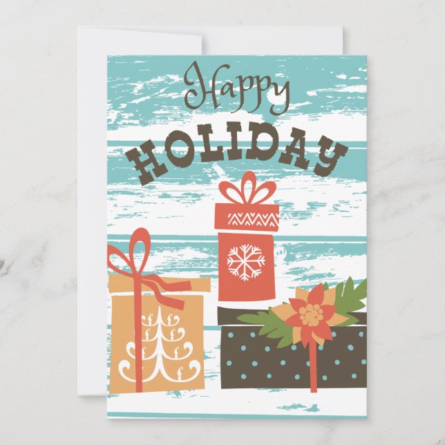 Lycklig Helgdag, Helgdag Presenter Julkort (Framsida)