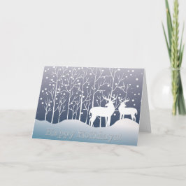 LYCKLIG HELGDAG HJORT i SNÖ Helgkort