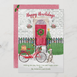 Lycklig Helgdag Irish Wolfhound Bicycle Red Door
