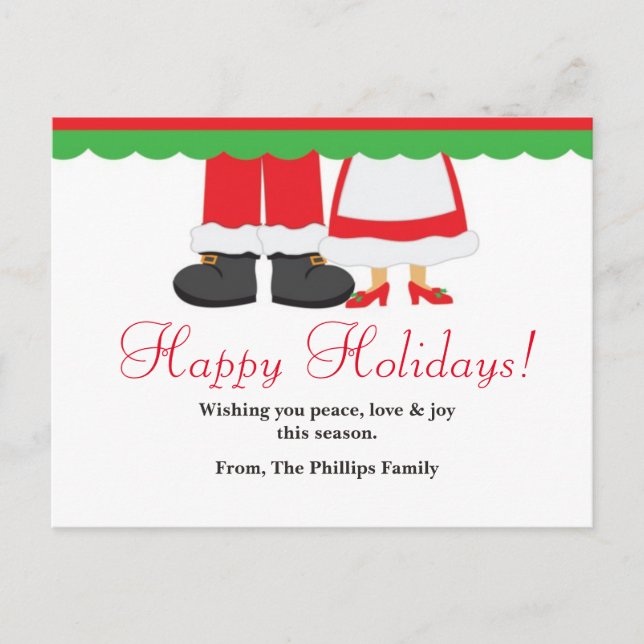 Lycklig Helgdag, Jultomten och vykort (Framsida)