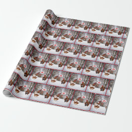 Lycklig Helgdag-kycklingar i Snöflingor Presentpapper