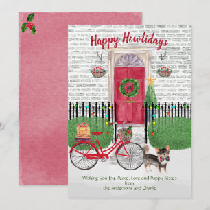Lycklig Helgdag Log Halls Chihuahu Bicycle Red Doo
