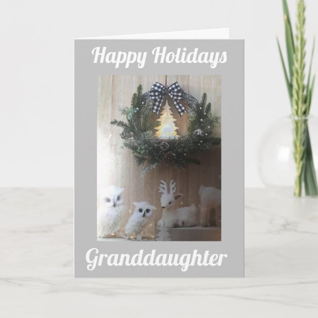 LYCKLIG HELGDAG MED KÄRLEK **GRANDDAUGHTER** HELGKORT (Framsida)