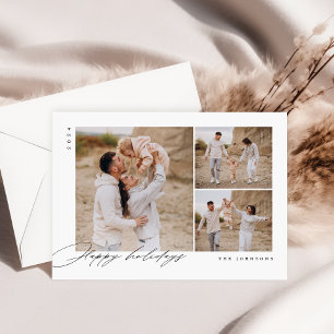 Lycklig Helgdag-minikort för fotopatyr i familjen Julkort