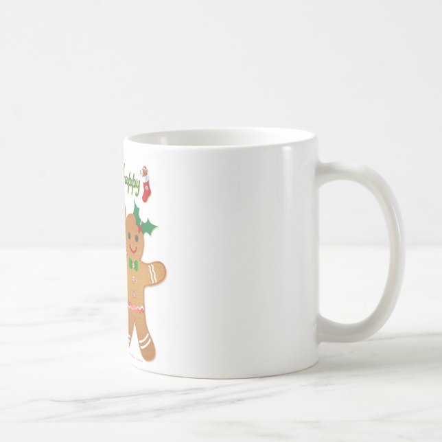 Lycklig Helgdag Pepparkaksgubbe Boy Girl Kaffemugg (Höger)