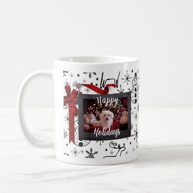Lycklig Helgdag personalisera den hägnade kaffekaf Kaffemugg (Vänster)