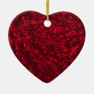 Lycklig Helgdag Red Heart Ornament