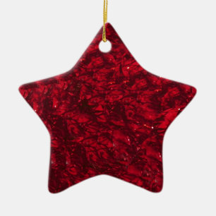 Lycklig Helgdag Red Star Ornament