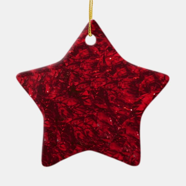 Lycklig Helgdag Red Star Ornament (Framsidan)