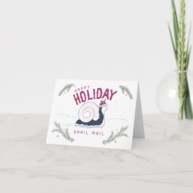 Lycklig Helgdag Snigel Mail Helgkort (Framsida)