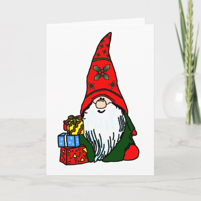 Lycklig helgdagGnome Helgkort (Framsida)