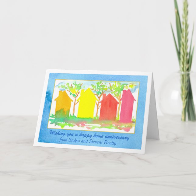 Lycklig hemårsdag från återförsäljarhus kort (Framsida)