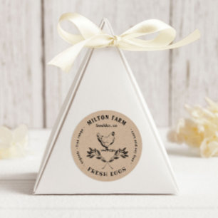 Lycklig Hens Laurel Gren Egg Carton Round Sticker Runt Klistermärke