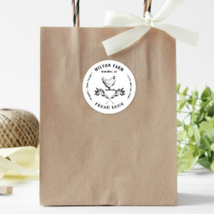 Lycklig Hens Laurel Gren Egg Carton Round Sticker Runt Klistermärke