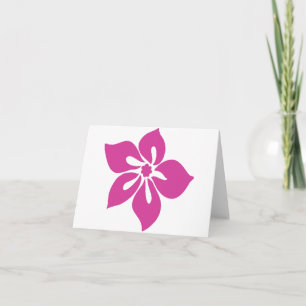 "Lycklig Hibiscus" hälsningskort i Fuchsia Kort