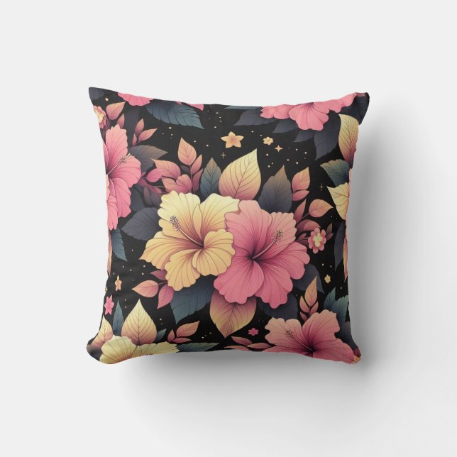 Lycklig Hibiscus Kudde (Framsida)