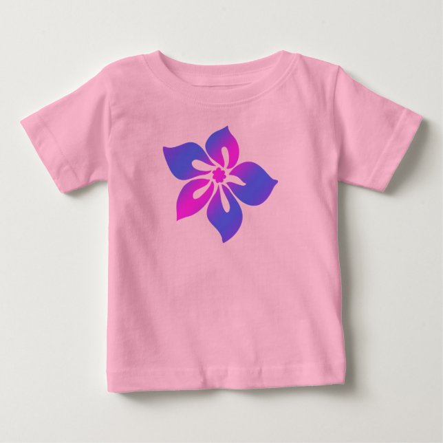 Lycklig Hibiscus Småbarn Tee (Framsida)