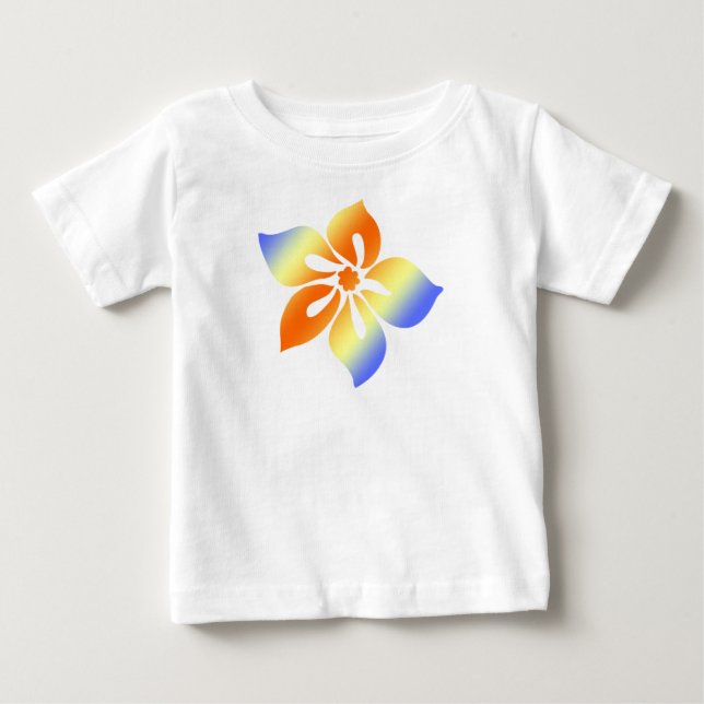Lycklig Hibiscus Småbarn Tee Shirt (Framsida)