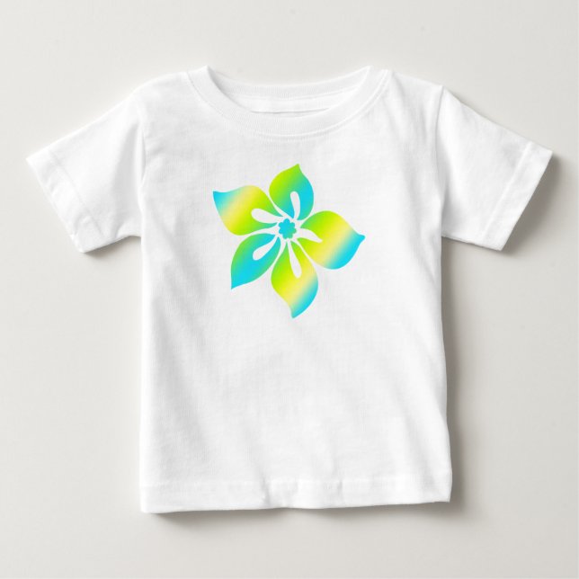 Lycklig Hibiscus Småbarn Tee Shirt (Framsida)