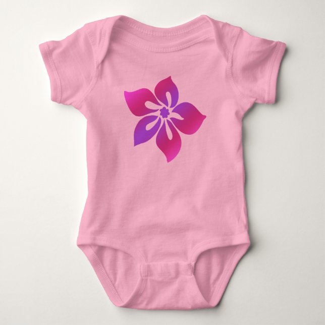 Lycklig Hibiscus Spädbarnskötare T Shirt (Framsida)