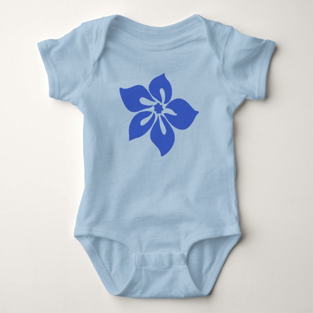 Lycklig Hibiscus Tropiska Blommigt T-shirt (Framsida)
