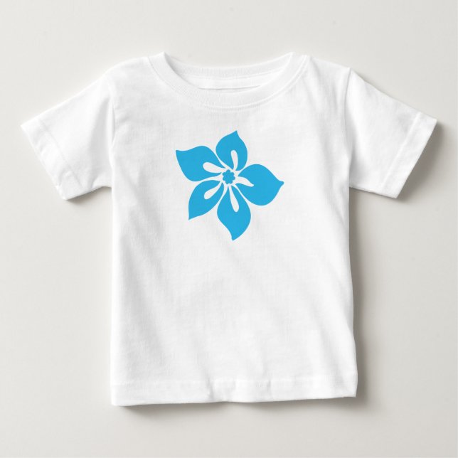 Lycklig Hibiscus Tropiska Blommigt T Shirt (Framsida)